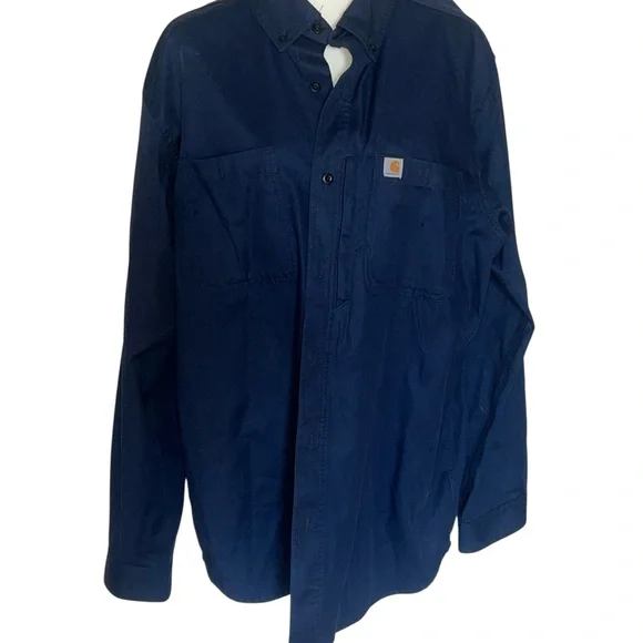 Carhartt Men's Casual Button Down Shirt - Dark Blue - Picture 2 of 5